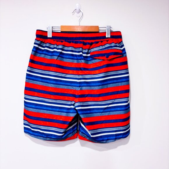 OLD NAVY Men’s red & blue striped swim shorts | Large * - Picture 7 of 7